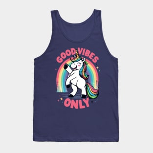 Good Vibes Only Unicorn Rainbow Tank Top